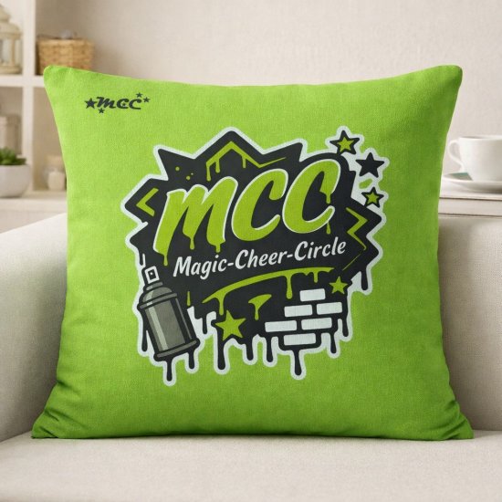 Dekokissen limegreen MCC Design Graffiti